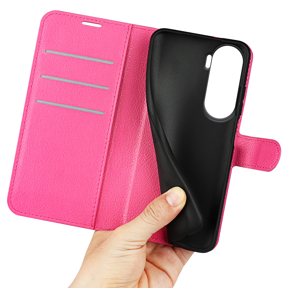 For Honor 90 Lite 5G / X50i 5G Anti-scratch Phone Stand Cover PU Leather Litchi Texture Wallet Case