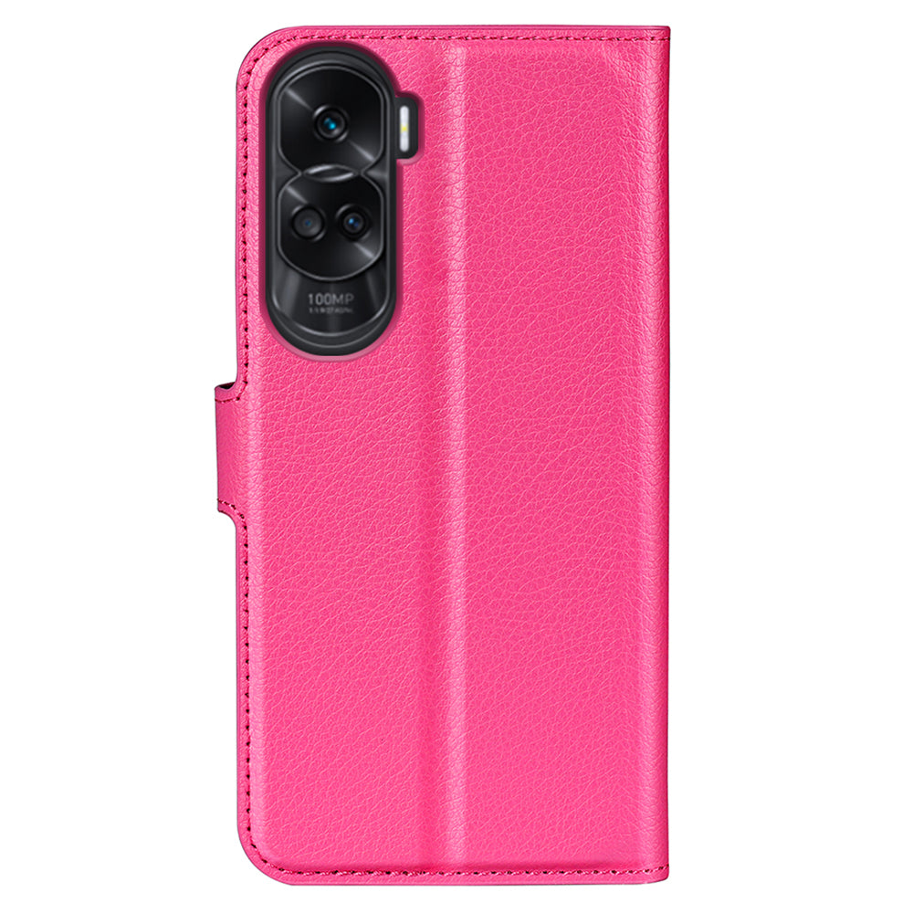 For Honor 90 Lite 5G / X50i 5G Anti-scratch Phone Stand Cover PU Leather Litchi Texture Wallet Case