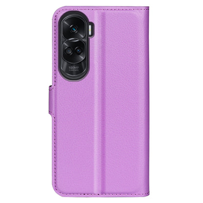 For Honor 90 Lite 5G / X50i 5G Anti-scratch Phone Stand Cover PU Leather Litchi Texture Wallet Case