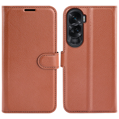 For Honor 90 Lite 5G / X50i 5G Anti-scratch Phone Stand Cover PU Leather Litchi Texture Wallet Case