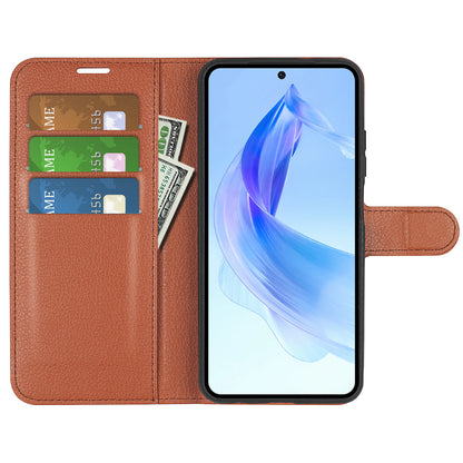 For Honor 90 Lite 5G / X50i 5G Anti-scratch Phone Stand Cover PU Leather Litchi Texture Wallet Case