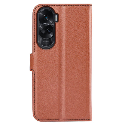 For Honor 90 Lite 5G / X50i 5G Anti-scratch Phone Stand Cover PU Leather Litchi Texture Wallet Case