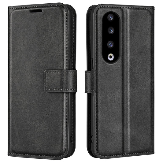 For Honor 90 Pro Scratch Resistant PU Leather Wallet Stand Protective Case Calf Texture Phone Cover