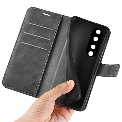 For Honor 90 Pro Scratch Resistant PU Leather Wallet Stand Protective Case Calf Texture Phone Cover
