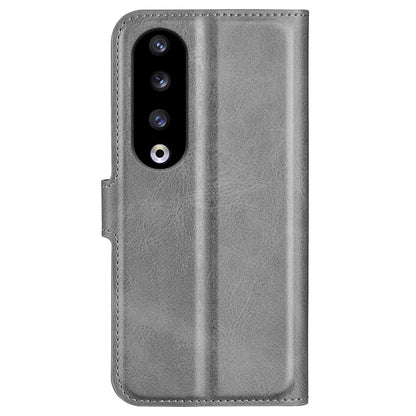 For Honor 90 Pro Scratch Resistant PU Leather Wallet Stand Protective Case Calf Texture Phone Cover