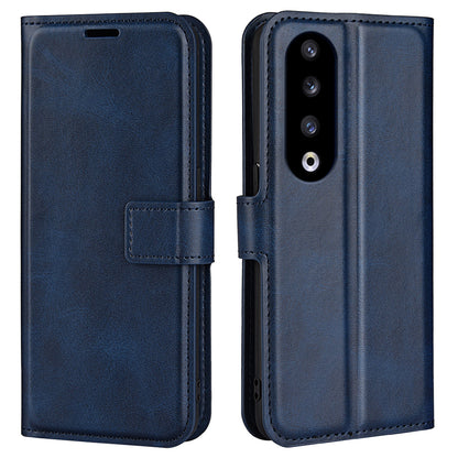 For Honor 90 Pro Scratch Resistant PU Leather Wallet Stand Protective Case Calf Texture Phone Cover