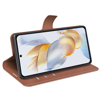 For Honor 90 Pro Scratch Resistant PU Leather Wallet Stand Protective Case Calf Texture Phone Cover