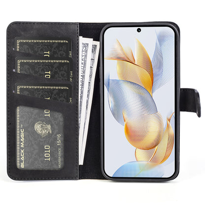 For Honor 90 Pro PU Leather Wallet Phone Cover Dual-color Splicing Anti-drop Stand Case