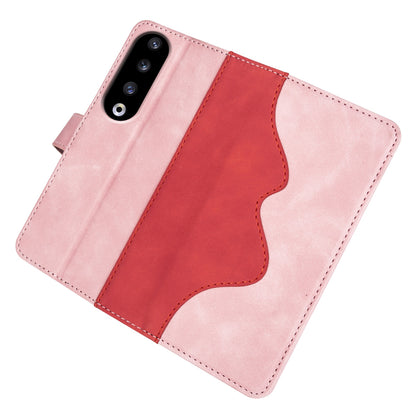 For Honor 90 Pro PU Leather Wallet Phone Cover Dual-color Splicing Anti-drop Stand Case