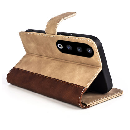 For Honor 90 Pro PU Leather Wallet Phone Cover Dual-color Splicing Anti-drop Stand Case
