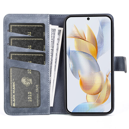 For Honor 90 Pro PU Leather Wallet Phone Cover Dual-color Splicing Anti-drop Stand Case
