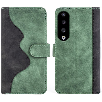 For Honor 90 Pro PU Leather Wallet Phone Cover Dual-color Splicing Anti-drop Stand Case