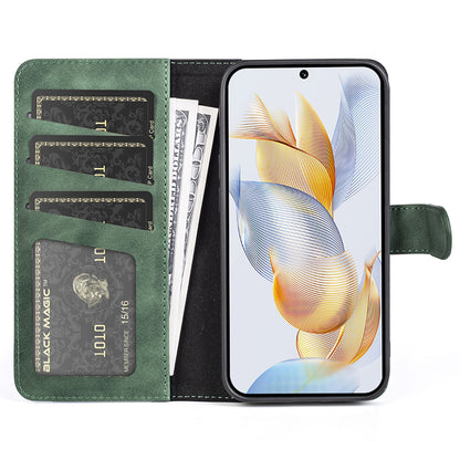 For Honor 90 Pro PU Leather Wallet Phone Cover Dual-color Splicing Anti-drop Stand Case