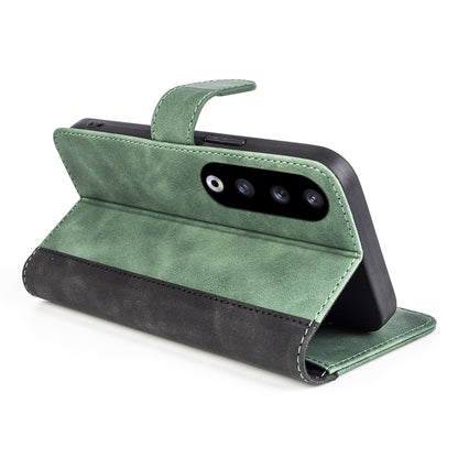 For Honor 90 Pro PU Leather Wallet Phone Cover Dual-color Splicing Anti-drop Stand Case