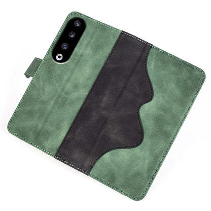 For Honor 90 Pro PU Leather Wallet Phone Cover Dual-color Splicing Anti-drop Stand Case
