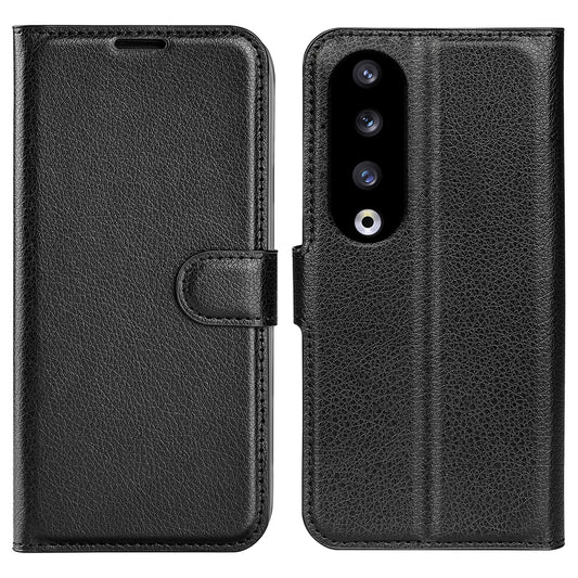 For Honor 90 Pro Litchi Texture Wallet PU Leather Phone Case Shockproof Stand Cover