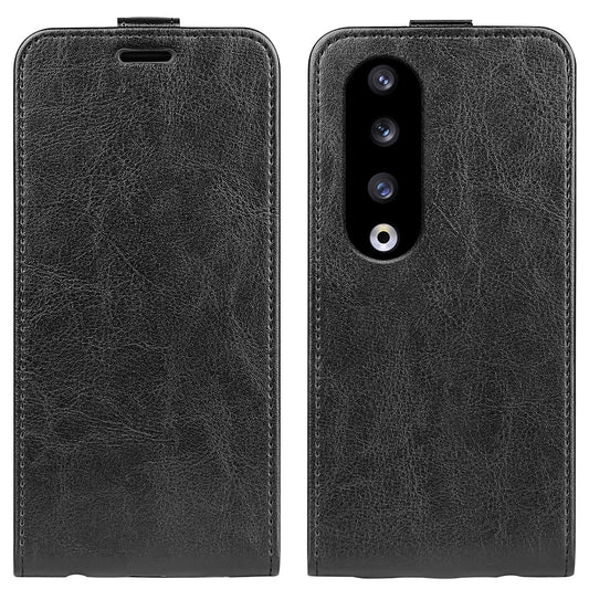 For Honor 90 Pro PU Leather Phone Case with Card Holder Vertical Flip Protective Phone Cover