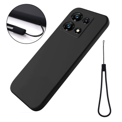 For Infinix Note 30 Pro 4G Soft Lining Phone Case Liquid Silicone Shockproof Cover with Strap