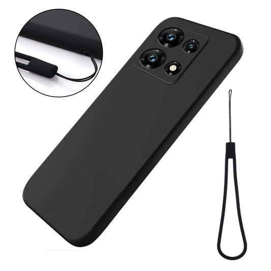 For Infinix Note 30 Pro 4G Soft Lining Phone Case Liquid Silicone Shockproof Cover with Strap