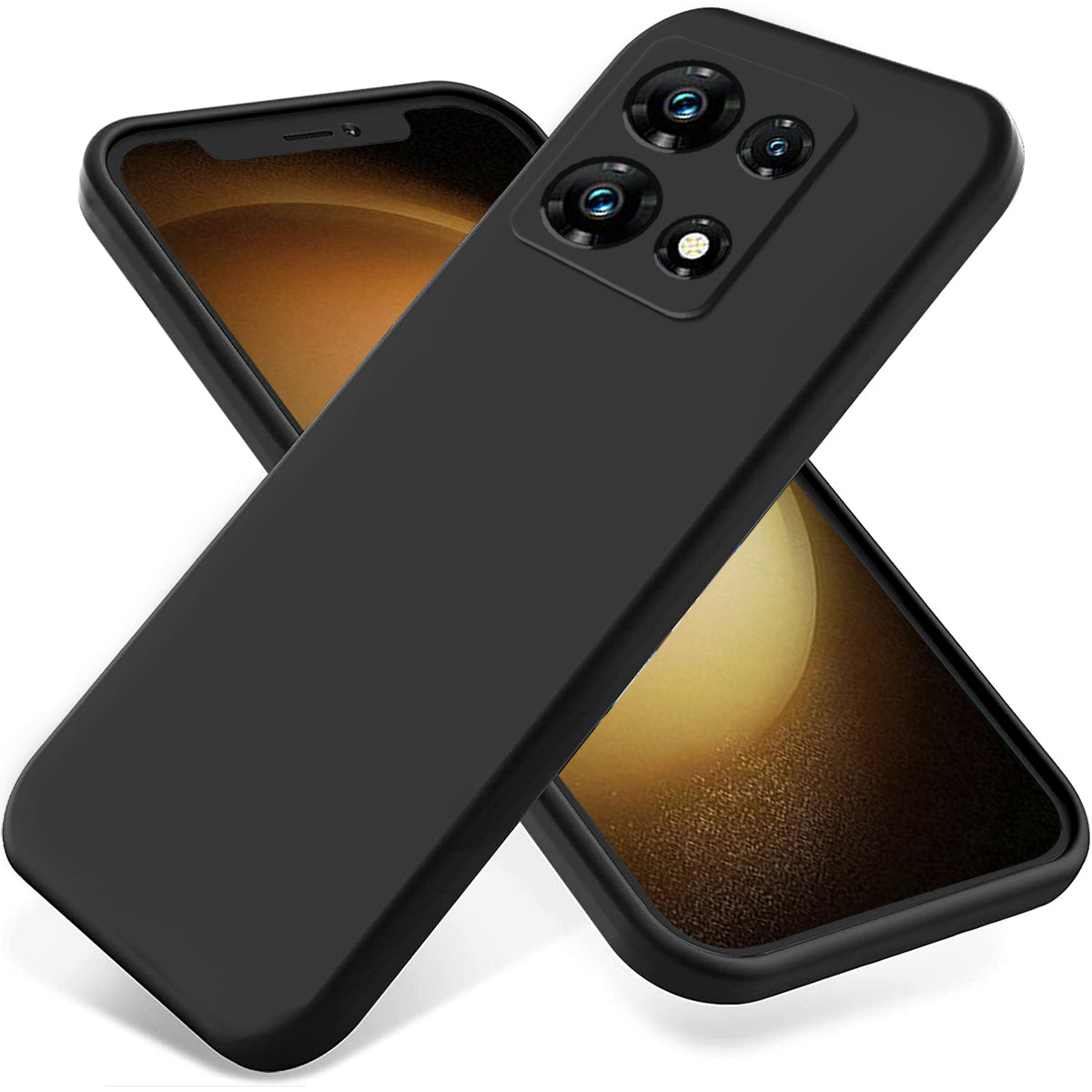 For Infinix Note 30 Pro 4G Soft Lining Phone Case Liquid Silicone Shockproof Cover with Strap