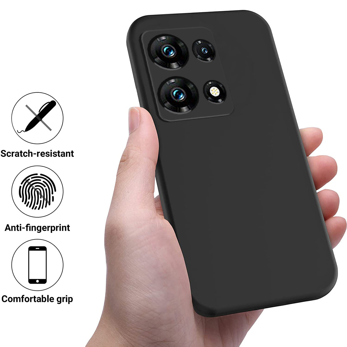 For Infinix Note 30 Pro 4G Soft Lining Phone Case Liquid Silicone Shockproof Cover with Strap