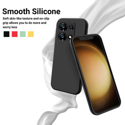 For Infinix Note 30 Pro 4G Soft Lining Phone Case Liquid Silicone Shockproof Cover with Strap