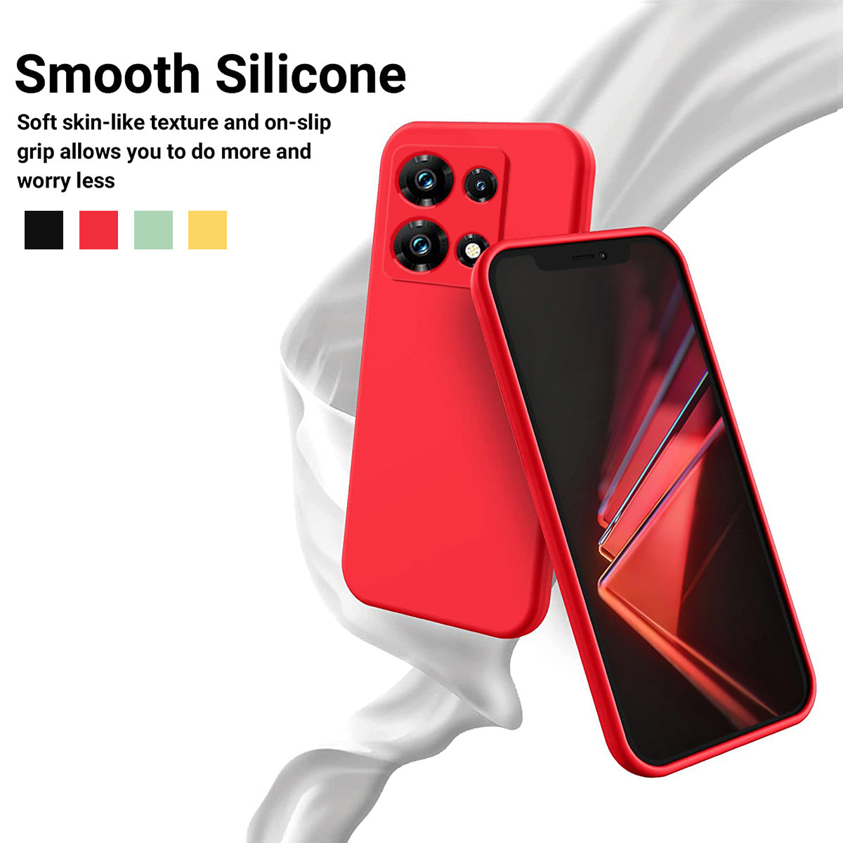 For Infinix Note 30 Pro 4G Soft Lining Phone Case Liquid Silicone Shockproof Cover with Strap
