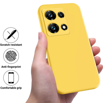 For Infinix Note 30 Pro 4G Soft Lining Phone Case Liquid Silicone Shockproof Cover with Strap
