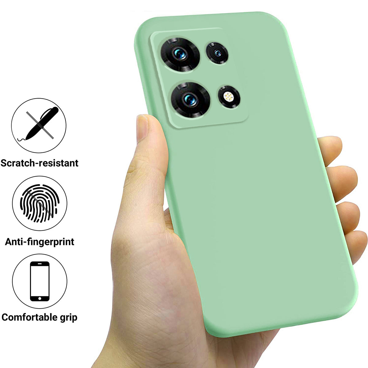 For Infinix Note 30 Pro 4G Soft Lining Phone Case Liquid Silicone Shockproof Cover with Strap