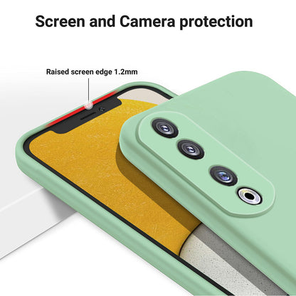 For Honor 90 Pro Liquid Silicone Phone Cover Soft Lining Protective Case with Strap