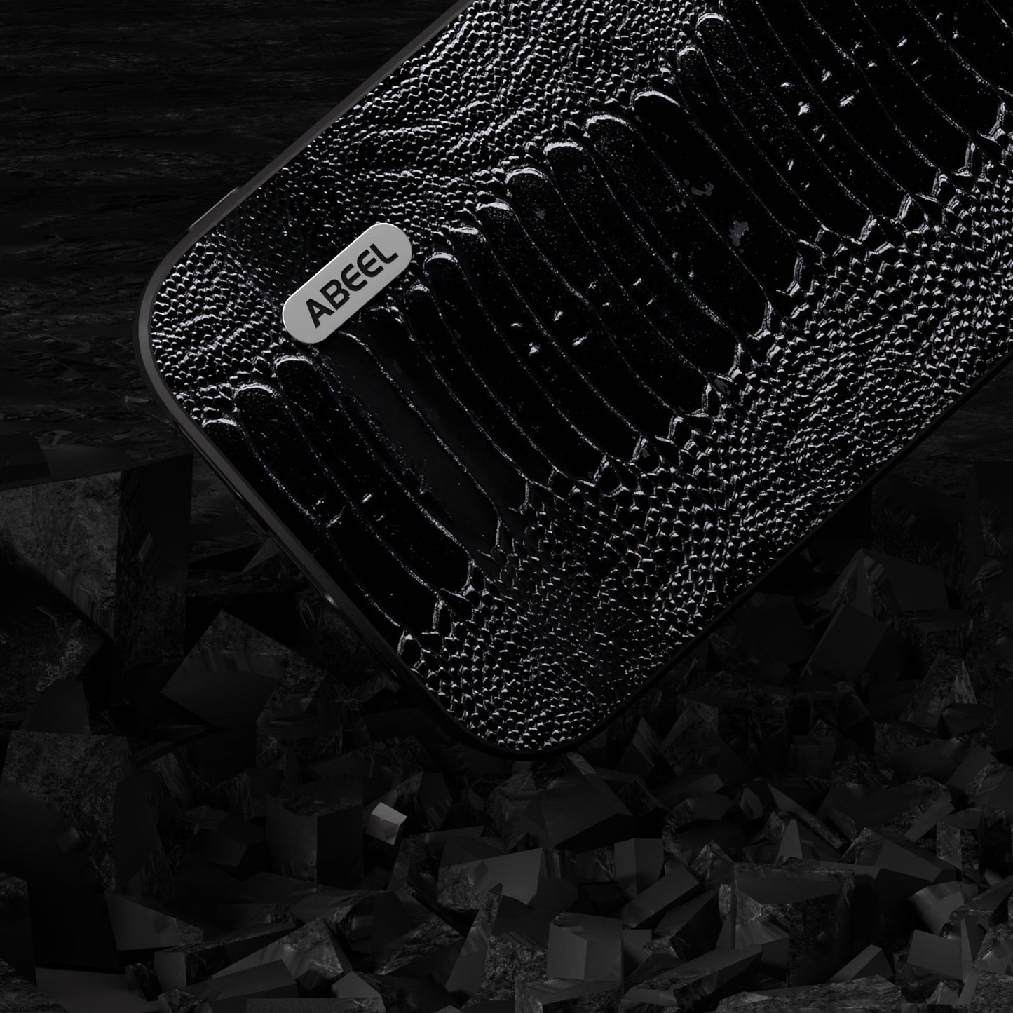 ABEEL For Samsung Galaxy S23 FE PC+TPU+Genuine Cow Leather Cover Crocodile Texture Phone Case