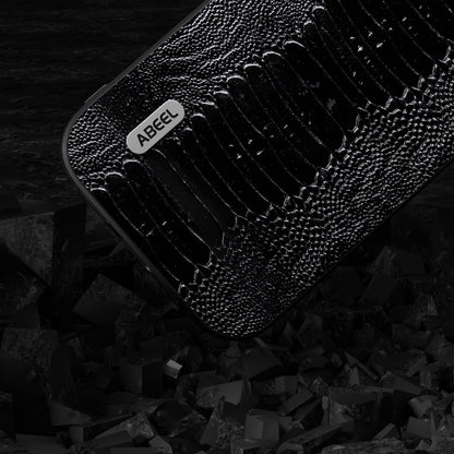 ABEEL For Samsung Galaxy S23 FE PC+TPU+Genuine Cow Leather Cover Crocodile Texture Phone Case