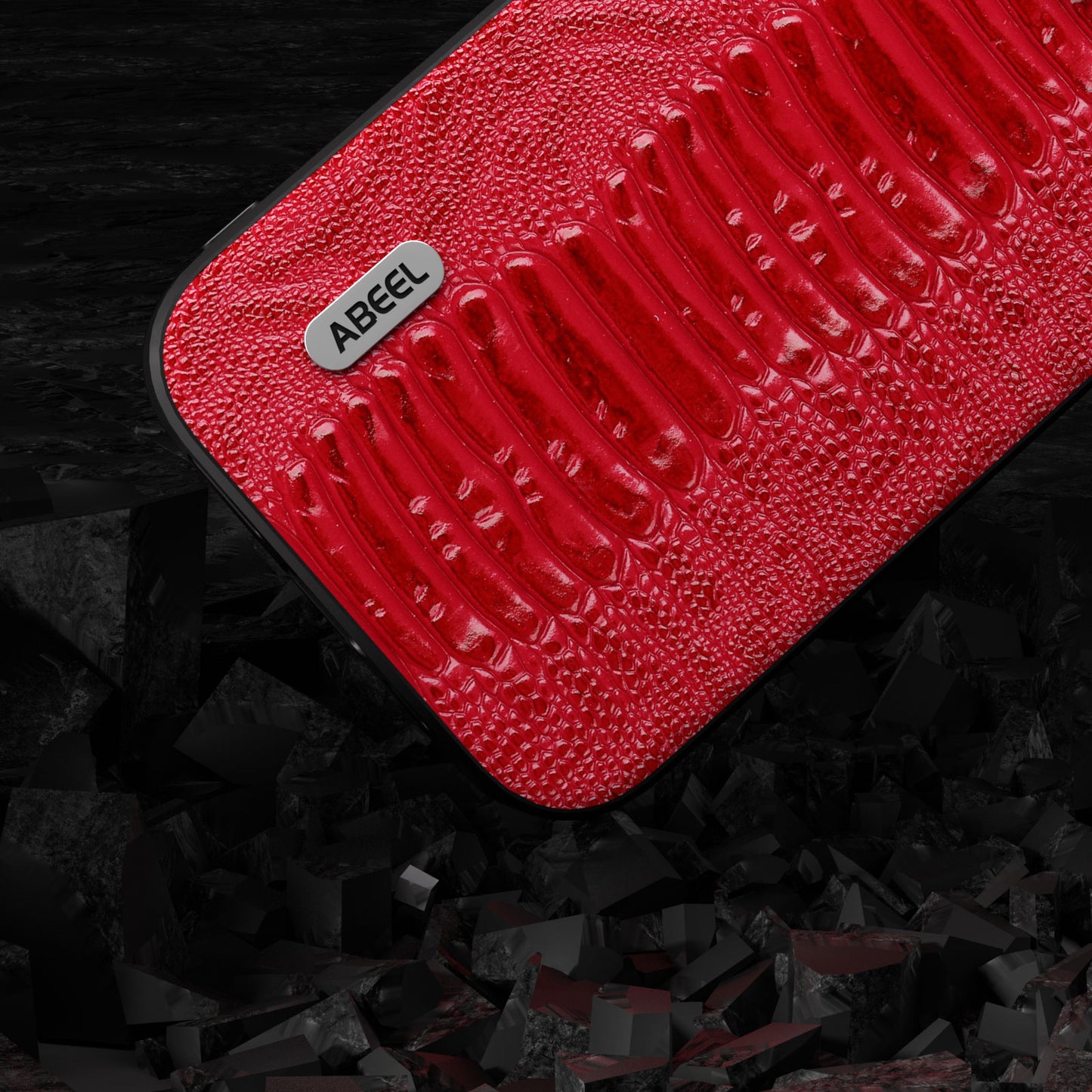 ABEEL For Samsung Galaxy S23 FE PC+TPU+Genuine Cow Leather Cover Crocodile Texture Phone Case