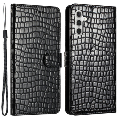 For Samsung Galaxy A04s 4G (164.7 x 76.7 x 9.1 mm) Anti-scratch Leather Wallet Stand Cover Crocodile Texture Phone Case
