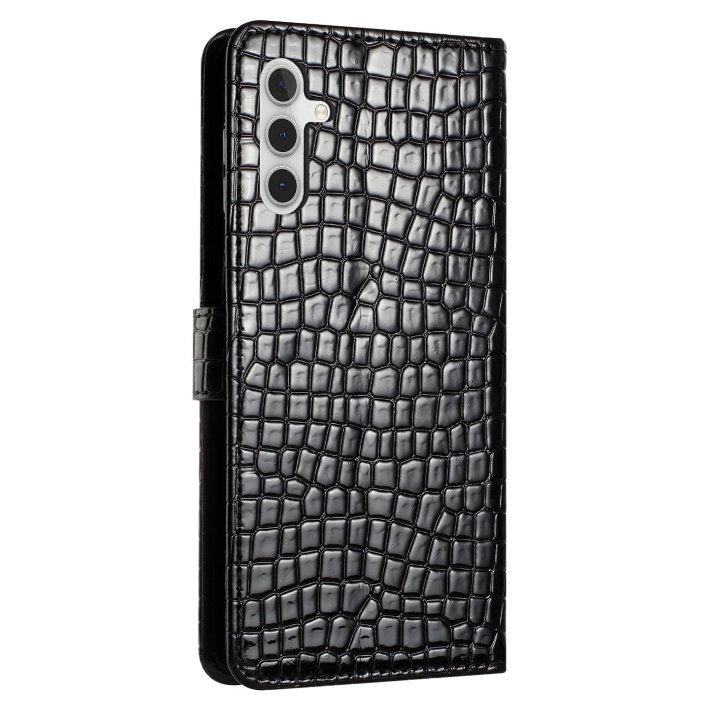 For Samsung Galaxy A04s 4G (164.7 x 76.7 x 9.1 mm) Anti-scratch Leather Wallet Stand Cover Crocodile Texture Phone Case