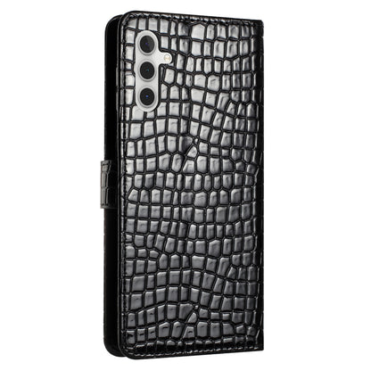 For Samsung Galaxy A04s 4G (164.7 x 76.7 x 9.1 mm) Anti-scratch Leather Wallet Stand Cover Crocodile Texture Phone Case