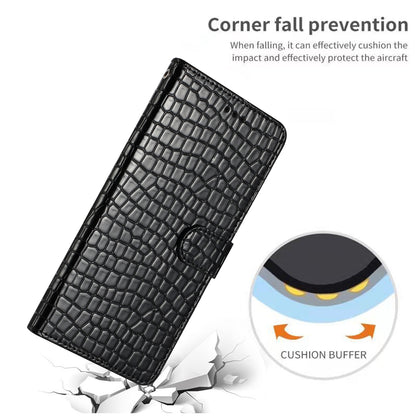 For Samsung Galaxy A04s 4G (164.7 x 76.7 x 9.1 mm) Anti-scratch Leather Wallet Stand Cover Crocodile Texture Phone Case