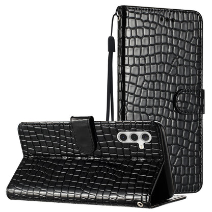 For Samsung Galaxy A04s 4G (164.7 x 76.7 x 9.1 mm) Anti-scratch Leather Wallet Stand Cover Crocodile Texture Phone Case