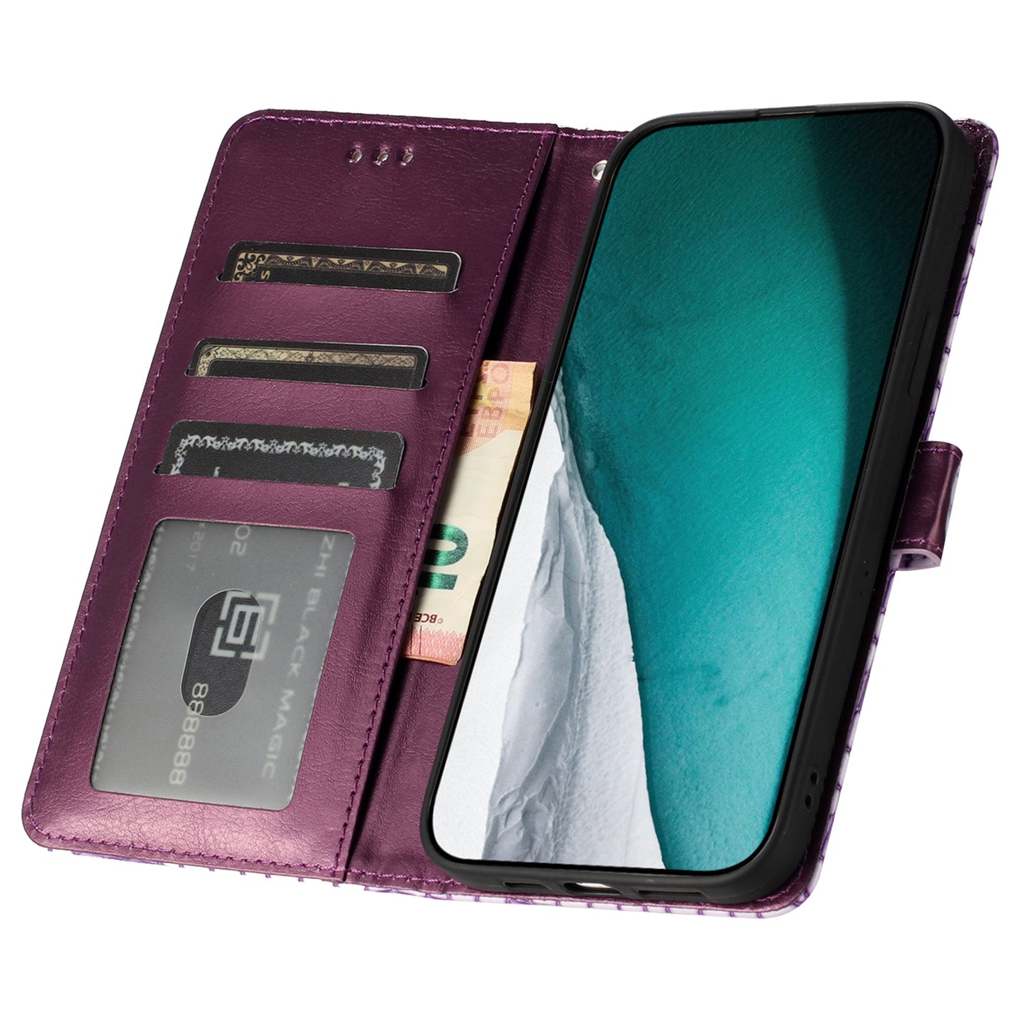 For Samsung Galaxy A04s 4G (164.7 x 76.7 x 9.1 mm) Anti-scratch Leather Wallet Stand Cover Crocodile Texture Phone Case