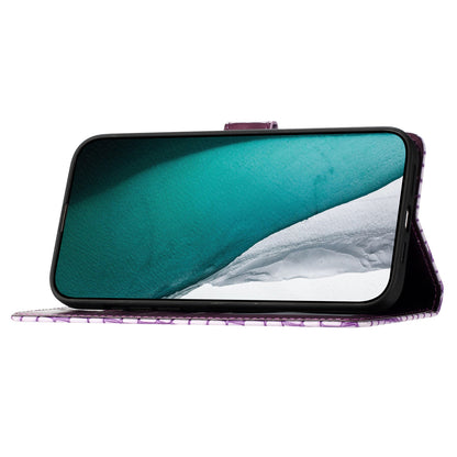 For Samsung Galaxy A04s 4G (164.7 x 76.7 x 9.1 mm) Anti-scratch Leather Wallet Stand Cover Crocodile Texture Phone Case