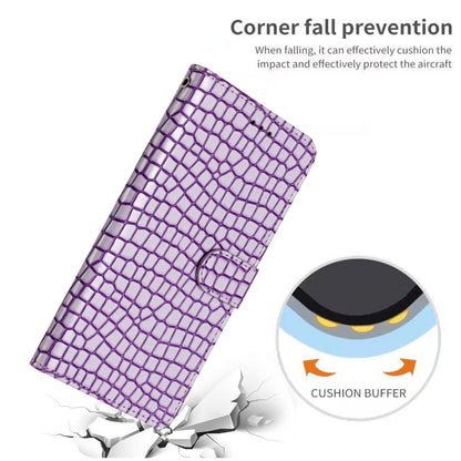 For Samsung Galaxy A04s 4G (164.7 x 76.7 x 9.1 mm) Anti-scratch Leather Wallet Stand Cover Crocodile Texture Phone Case
