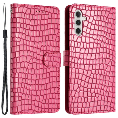 For Samsung Galaxy A04s 4G (164.7 x 76.7 x 9.1 mm) Anti-scratch Leather Wallet Stand Cover Crocodile Texture Phone Case