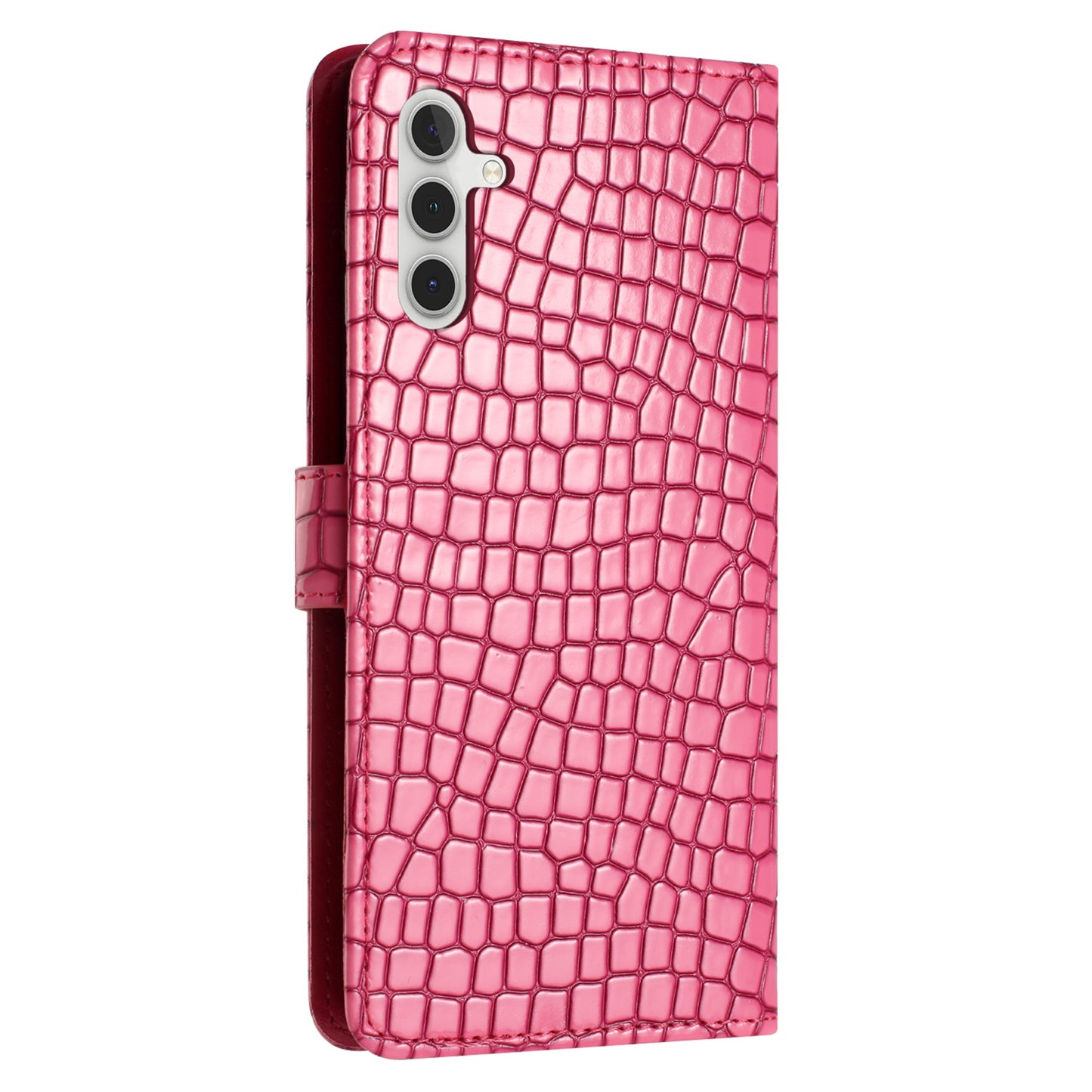 For Samsung Galaxy A04s 4G (164.7 x 76.7 x 9.1 mm) Anti-scratch Leather Wallet Stand Cover Crocodile Texture Phone Case