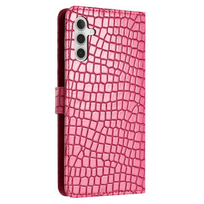 For Samsung Galaxy A04s 4G (164.7 x 76.7 x 9.1 mm) Anti-scratch Leather Wallet Stand Cover Crocodile Texture Phone Case