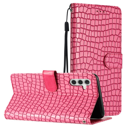 For Samsung Galaxy A04s 4G (164.7 x 76.7 x 9.1 mm) Anti-scratch Leather Wallet Stand Cover Crocodile Texture Phone Case