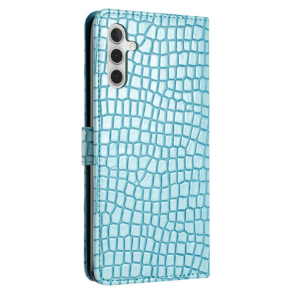 For Samsung Galaxy A04s 4G (164.7 x 76.7 x 9.1 mm) Anti-scratch Leather Wallet Stand Cover Crocodile Texture Phone Case