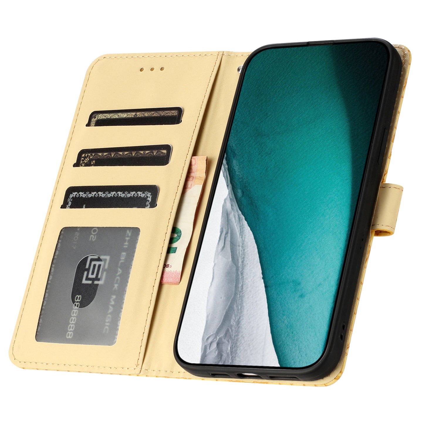 For Samsung Galaxy A04s 4G (164.7 x 76.7 x 9.1 mm) Anti-scratch Leather Wallet Stand Cover Crocodile Texture Phone Case