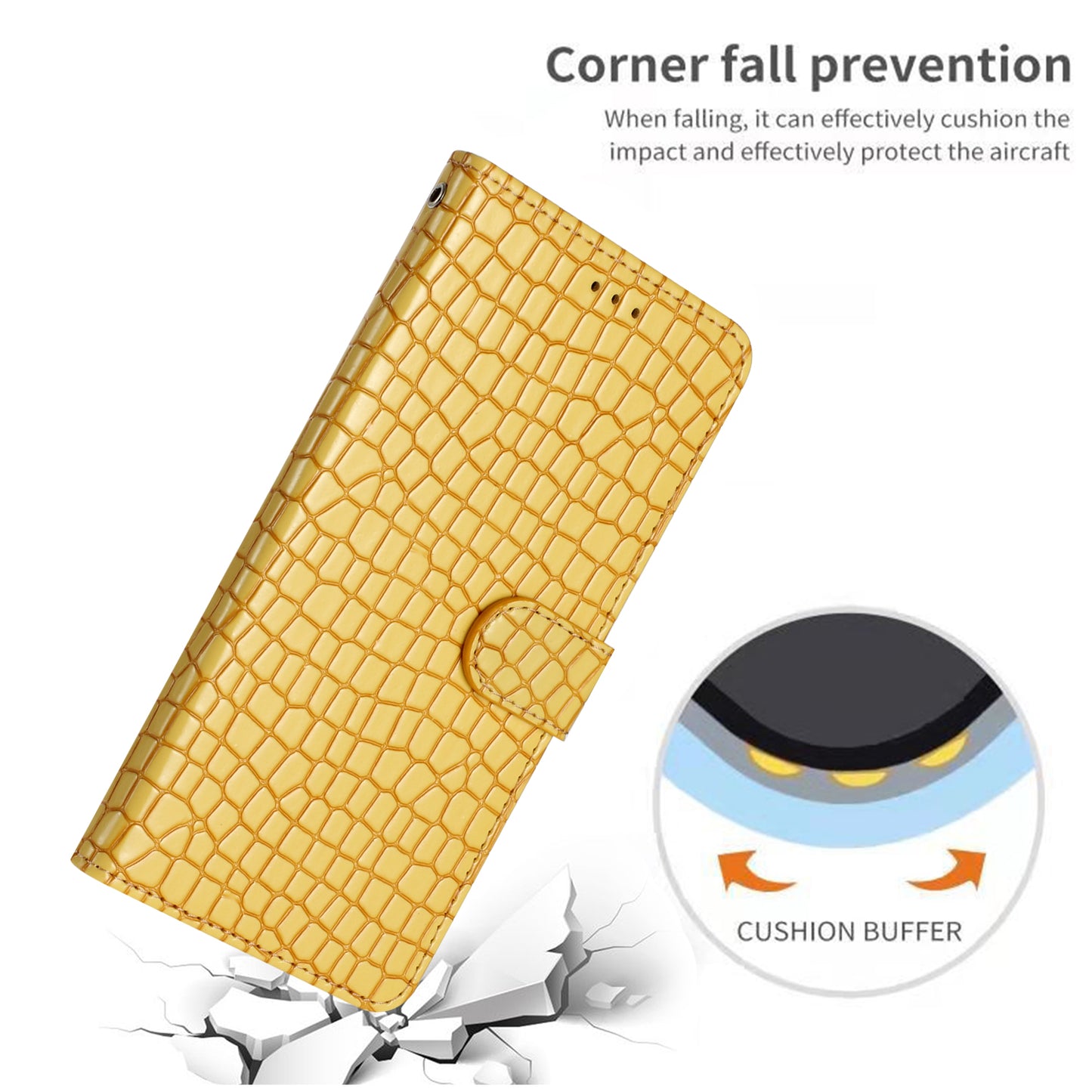 For Samsung Galaxy A04s 4G (164.7 x 76.7 x 9.1 mm) Anti-scratch Leather Wallet Stand Cover Crocodile Texture Phone Case