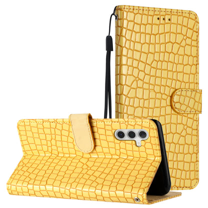 For Samsung Galaxy A04s 4G (164.7 x 76.7 x 9.1 mm) Anti-scratch Leather Wallet Stand Cover Crocodile Texture Phone Case