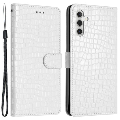 For Samsung Galaxy A04s 4G (164.7 x 76.7 x 9.1 mm) Anti-scratch Leather Wallet Stand Cover Crocodile Texture Phone Case